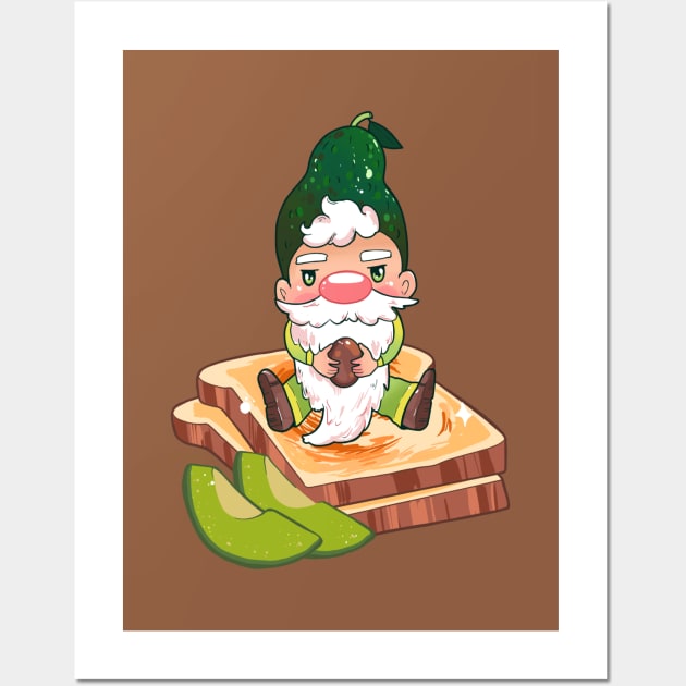 Avocado Gnome Wall Art by paintdust